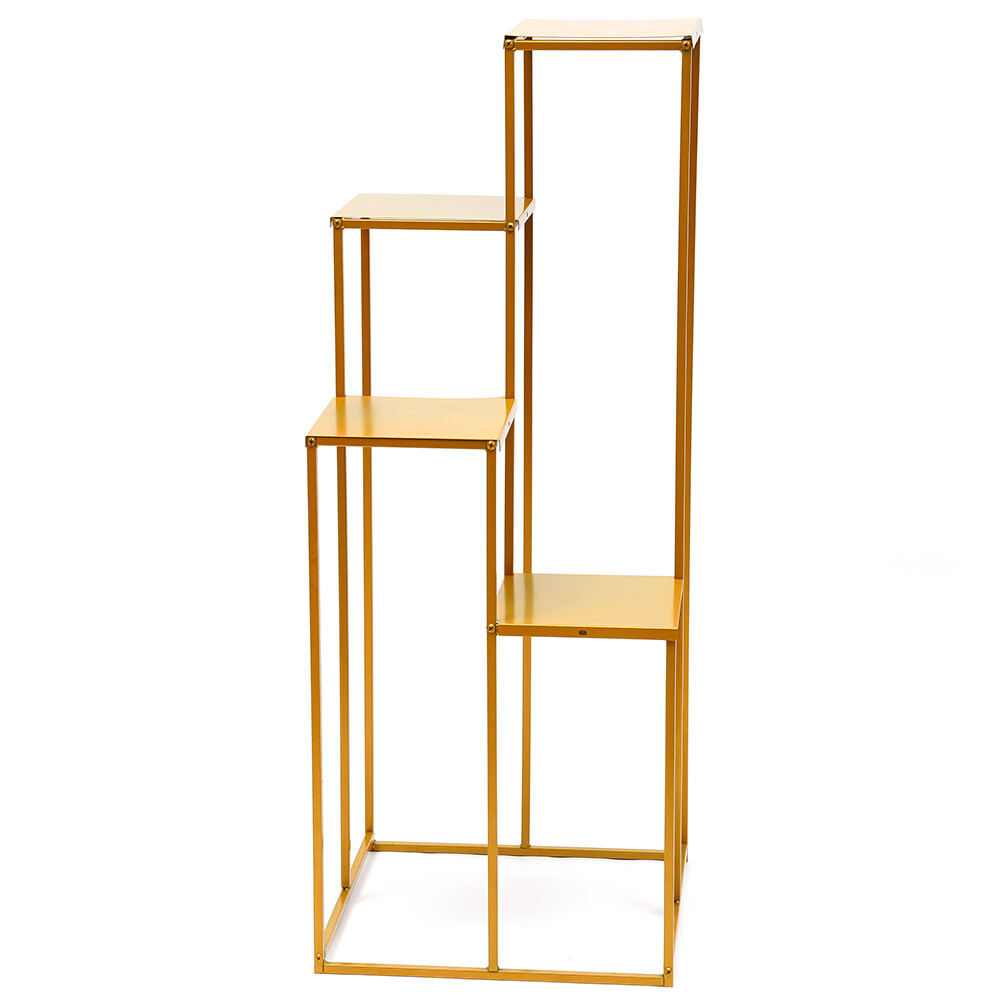 Backdrop Stand Rectangular Frame Electroplated Gold For Wedding Party 4 Layer