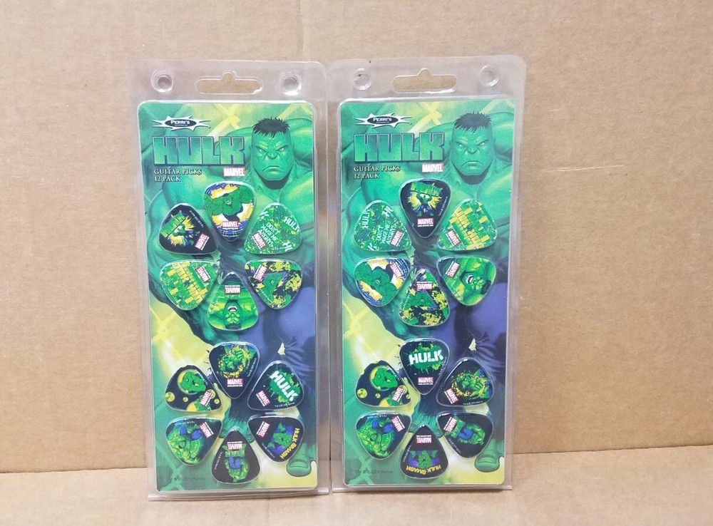 2 Pack Lot - 24 The Hulk Guitar Picks New Retail Perris Marvel Discontinuex