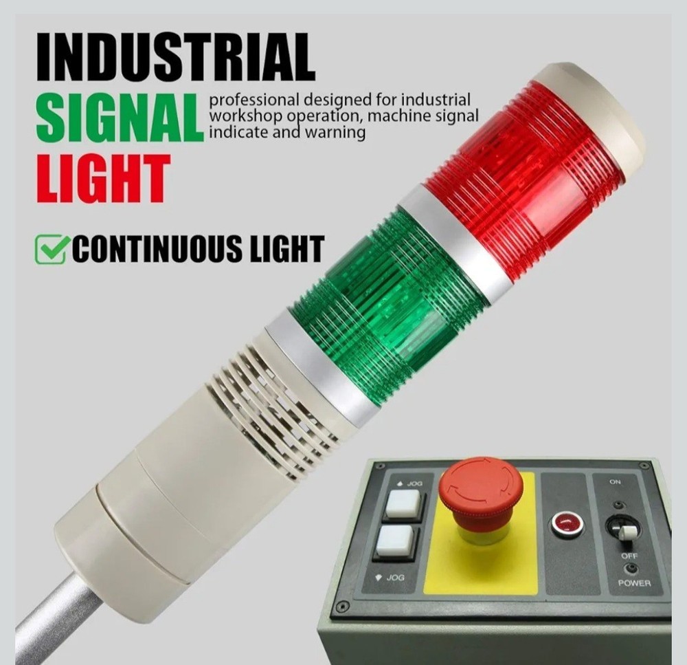Industrial Signal Column, LED Alarm Tower Lamp Flash Indicator, 2-Layer Stack