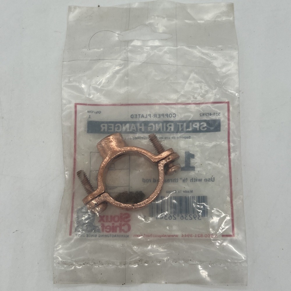 Sioux Chief 516-4CPK2 Split Ring Hanger Copper Plated 1” CTS New Unopened