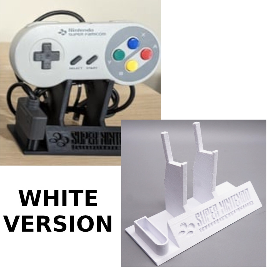 Controller Holder Display for SNES Super Nintendo Controllers *White*