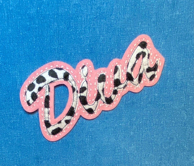 Diva Fabric Iron On Applique,  NOT Embroidered, Diva Iron on Patch