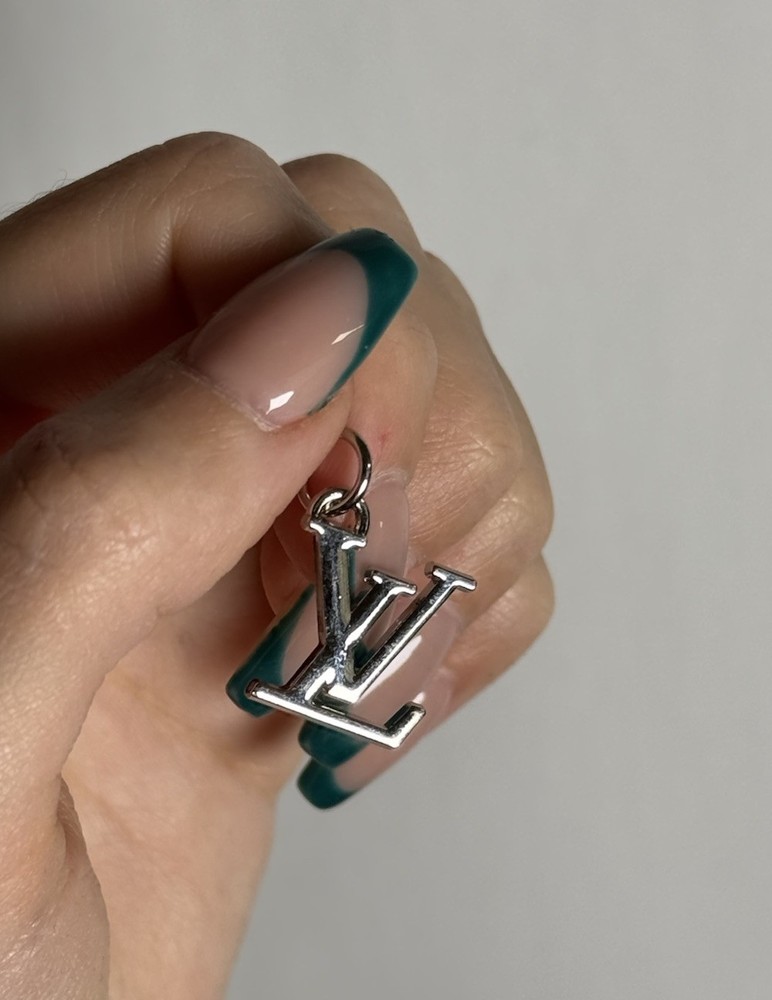 LOUIS VUITTON Silver Logo Metal Zipper Pull Charm