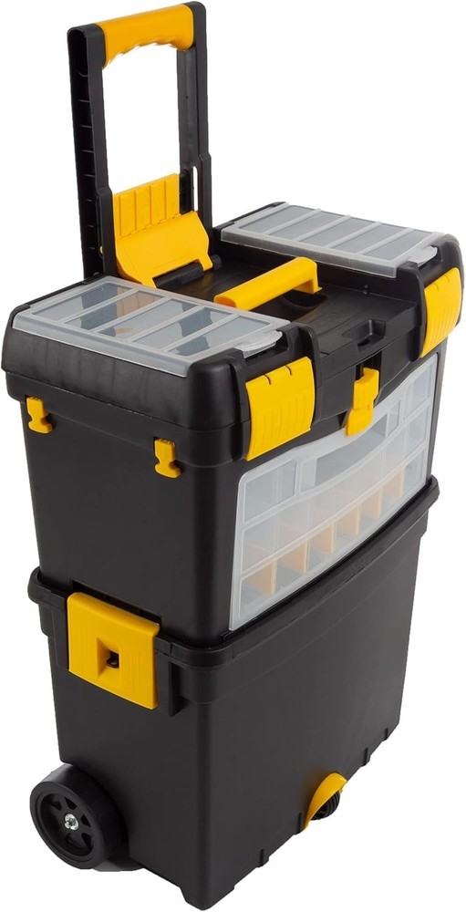Rolling Tool Box with Wheels, Foldable Comfort Handle, and Removable Top – To...