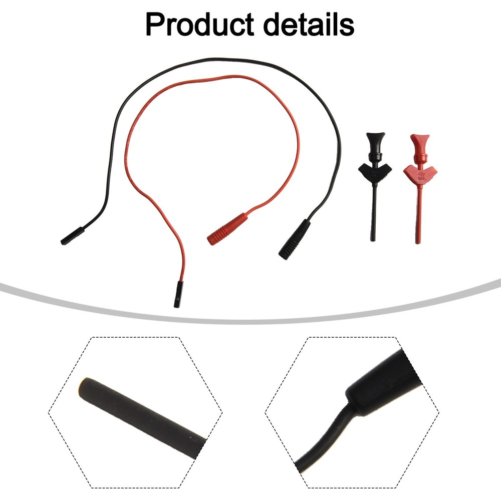 Compact Multimeter Test Hooks with 10 Inch Leads for IC Testing and Repairs
