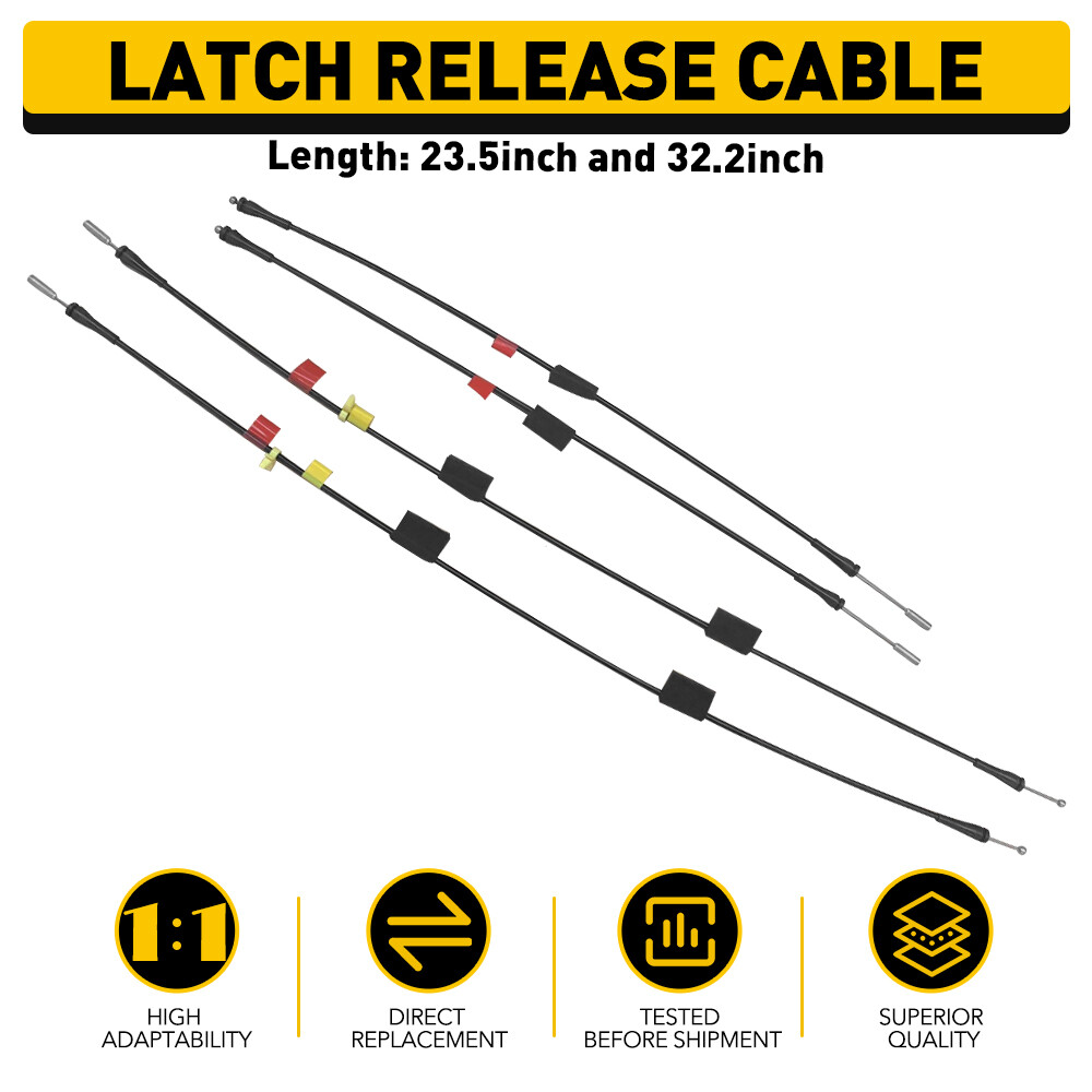Rear Door Upper+Lower Side Door Latch Release Cable for 1997-2004 Ford F150