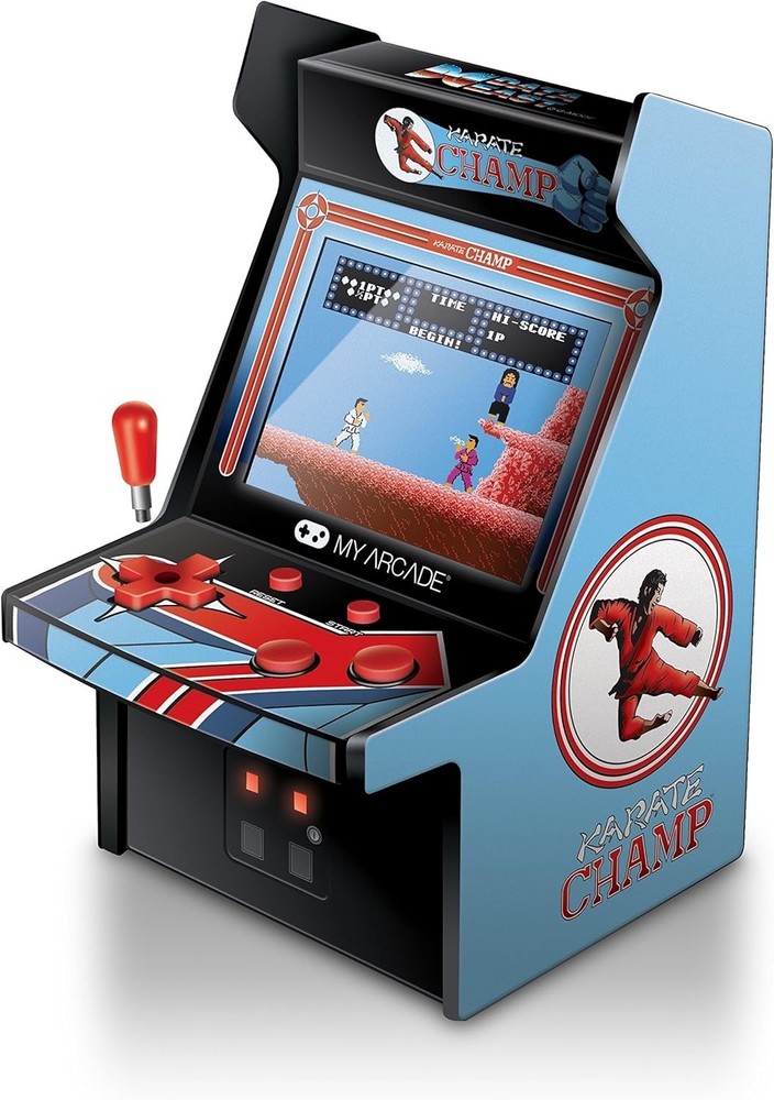 Retro-Inspired Karate Champ Mini Arcade Machine with Speaker & Volume Control