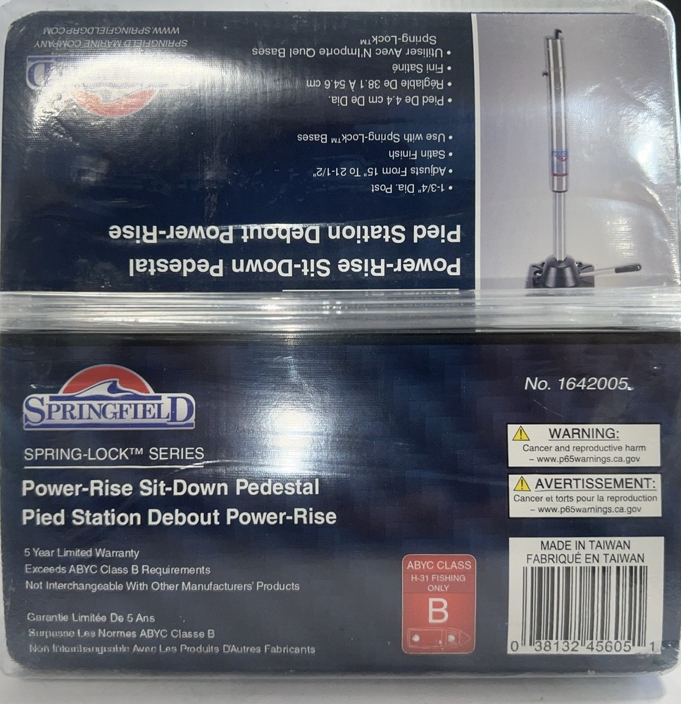 Springfield Spring-Lock™ Power-Rise Adjustable Sit-Down Post - Stainless Stee...