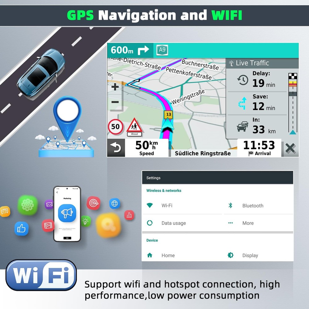 Transit Custom 2013-2019 Android 13 Stereo 9.7 Touchscreen Wireless Carplay