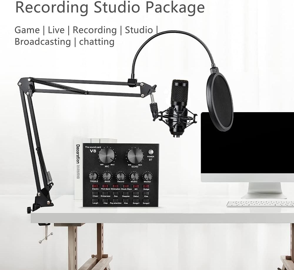Complete Recording Studio Package: BM-800 Microphone for Streaming and YouTube