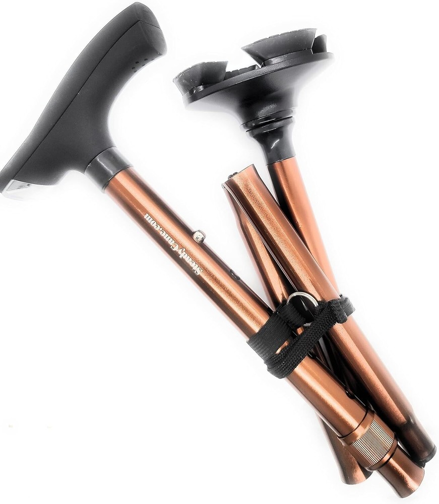 Best Stand up Cane With Light - Foldable - Adjustable - Bronze