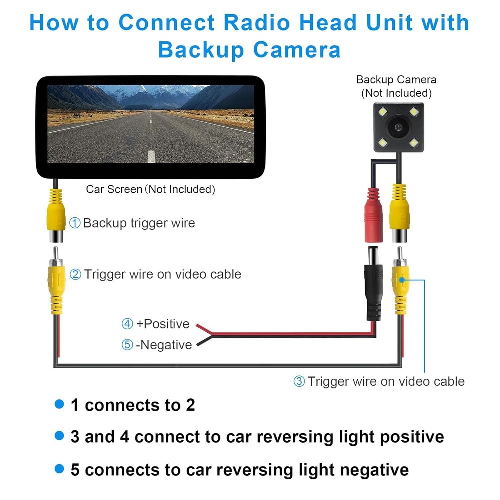 RCA Video Cable, Car Backup Camera Reverse Rear View Cable with...