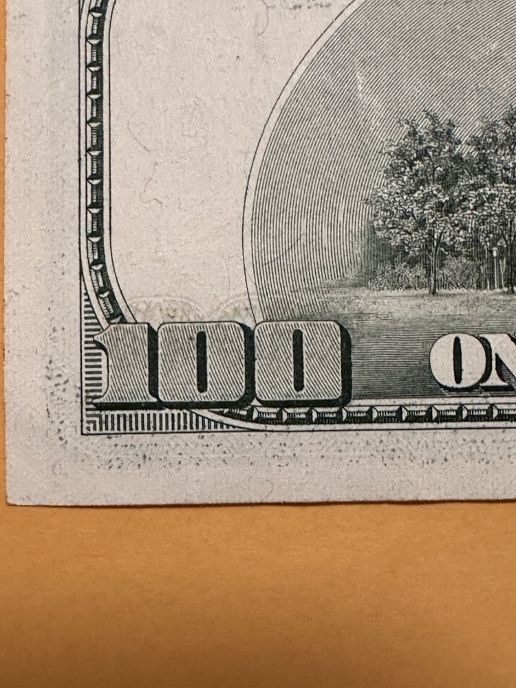 2006 - $100 Dollar Bill - Multiple Ink Bleed Through Errors (See Description)