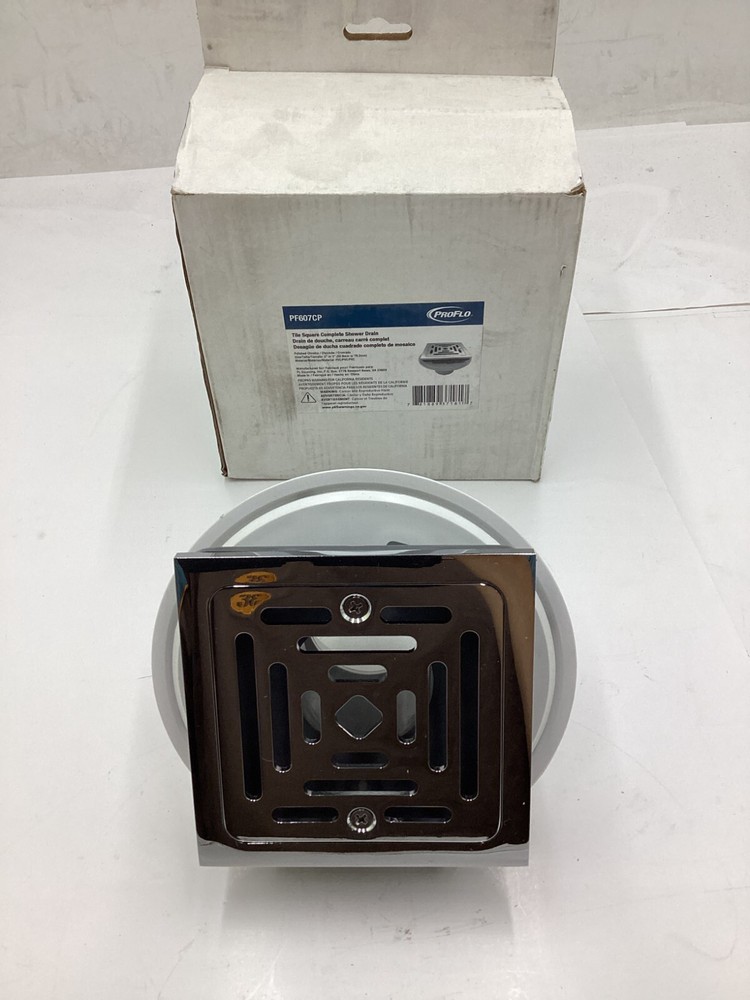 ProFlo Tile Square Complete Shower Drain Chrome Finish PF607CP
