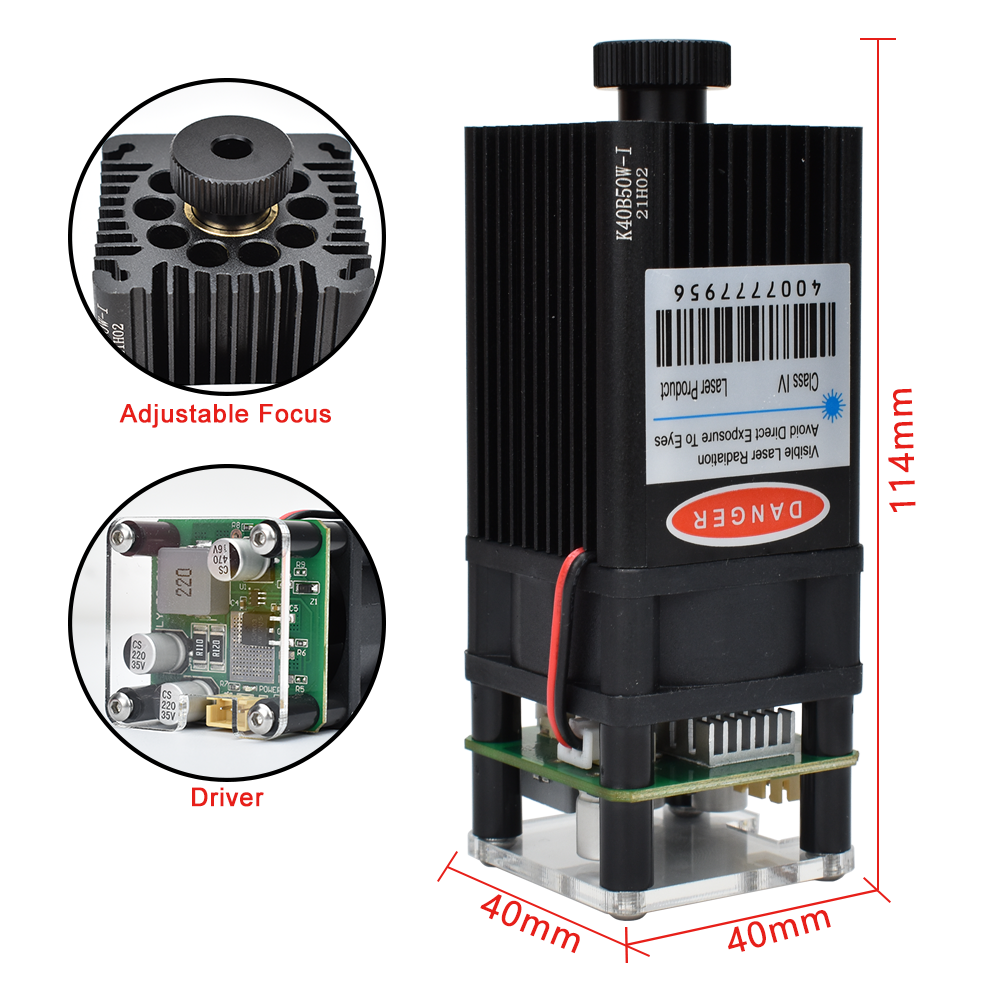 Laser Module for CNC Laser Engraving Cutting Machine Engraver Focus Adjustable