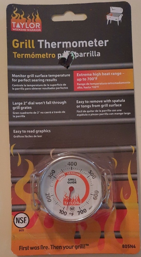 Taylor  805N4, Grill Thermometer, 2" Dial