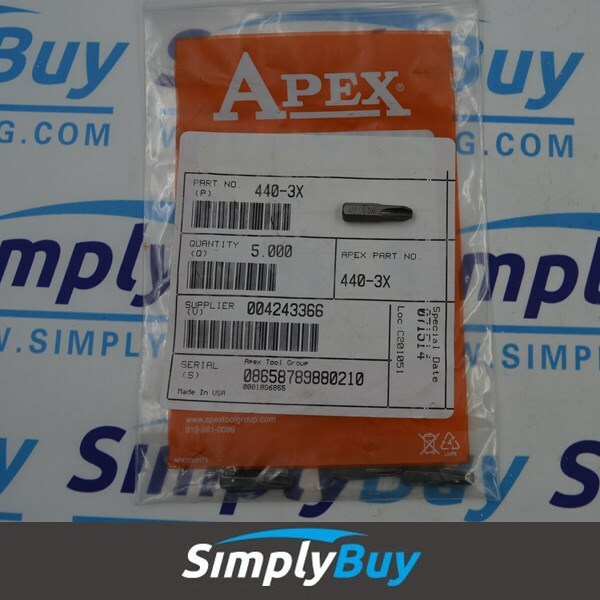 440-3X Apex 1/4'' Phillips #3 Hex Insert Bits