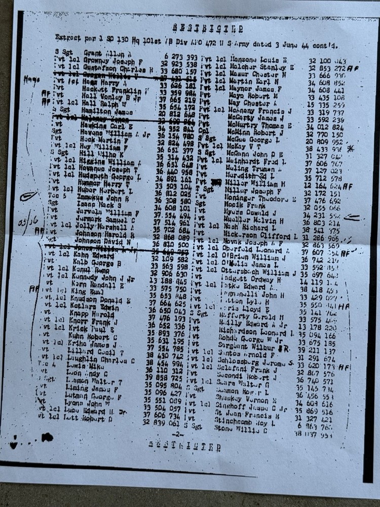 WW2 101st 327th airborne paratrooper glider dog tag