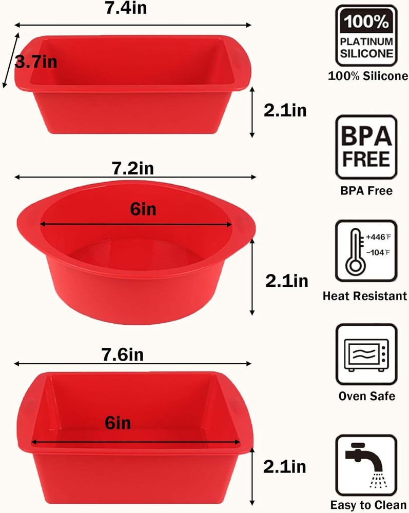 Silicone Baking Pans Sets Nonstick Silicone Bakeware Set W/ Bread Loaf Pan