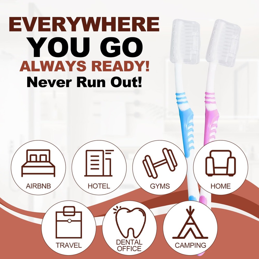 Disposable Toothbrushes with 45 Grams Toothpaste Individually Wrapped, Travel...