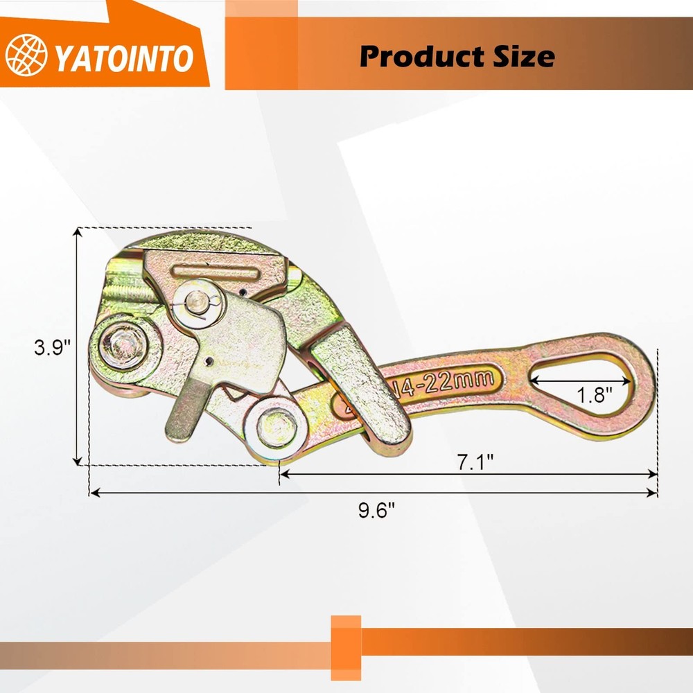 Cable Grip Steel Wire Puller 2 Ton, Cable Puller Tool for 4-22 mm Wire Rope