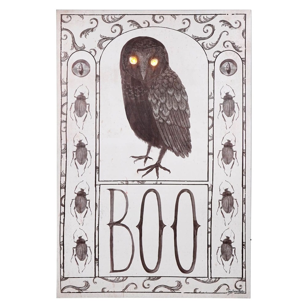 Boo Owl LED Wall Art