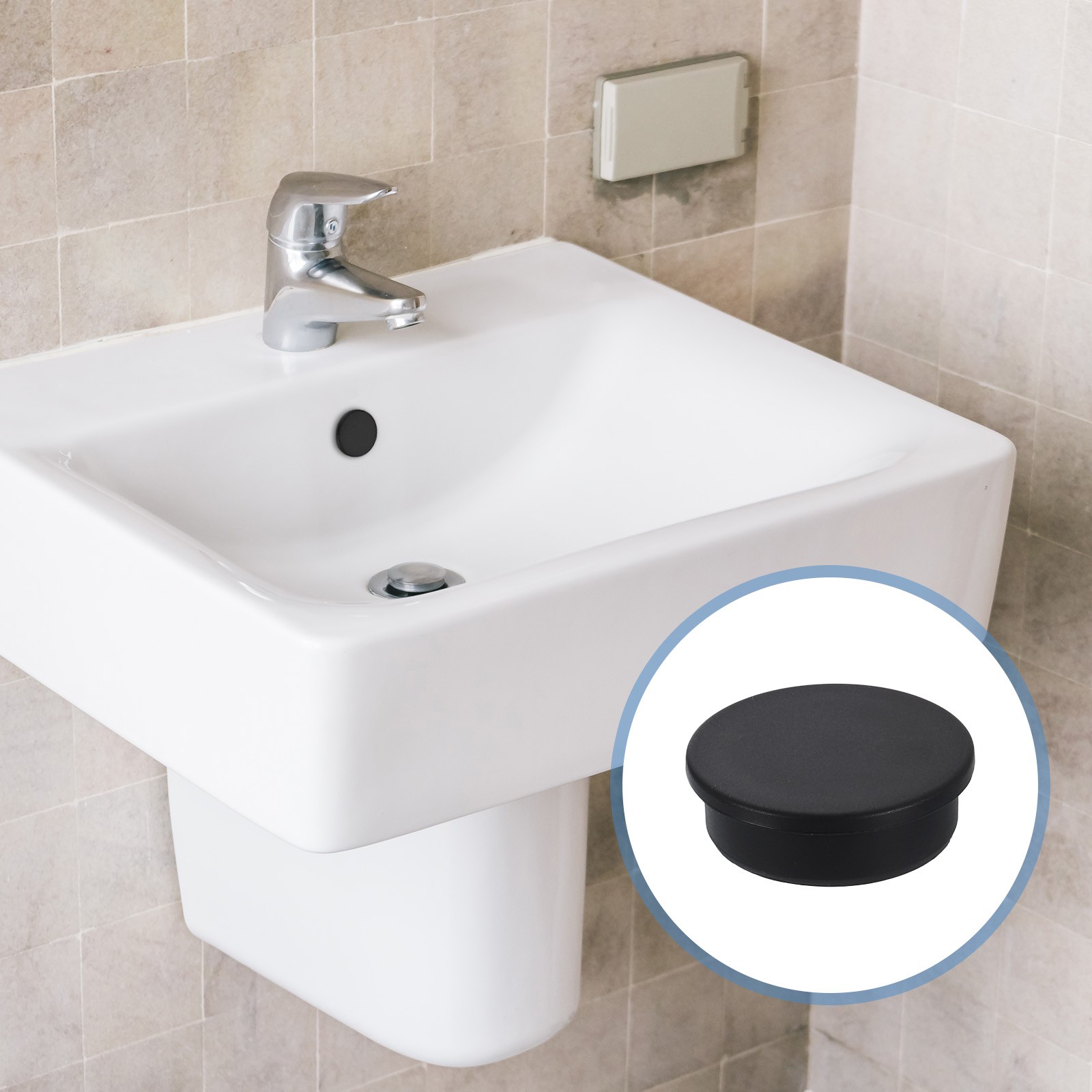 Silicone Hole Plugs, Round Rubber Stopper for 47mm/1.85" Hole, Black