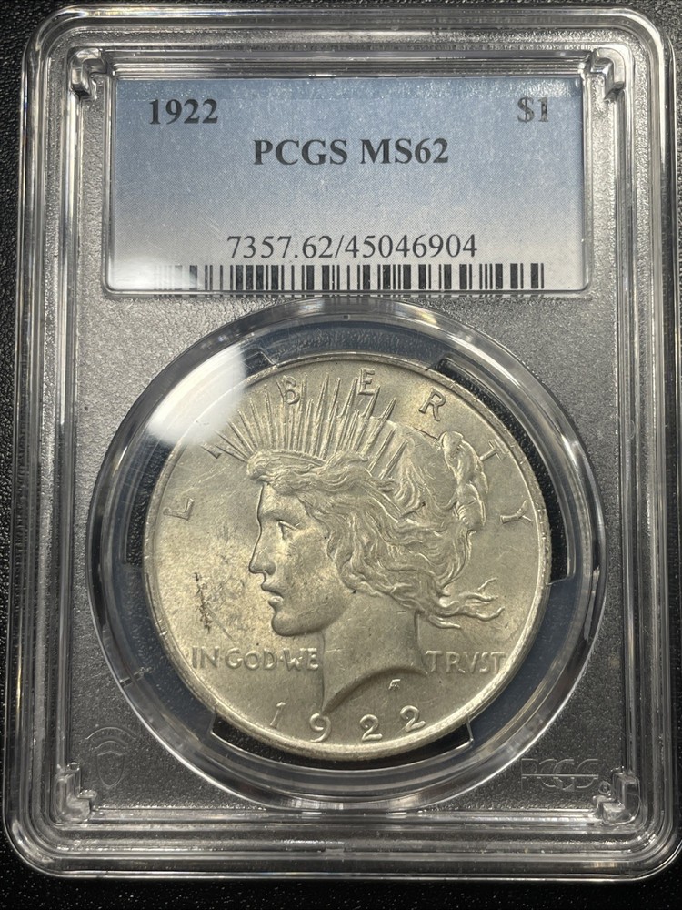 1922 Peace Silver Dollar $1 PCGS MS62