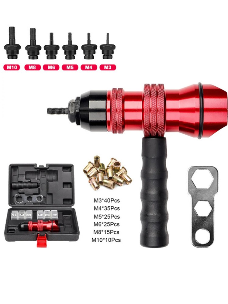 Electric Rivet Nut Gun Adapter Cordless Riveting Tool Insert Nut Drill Tool Set?