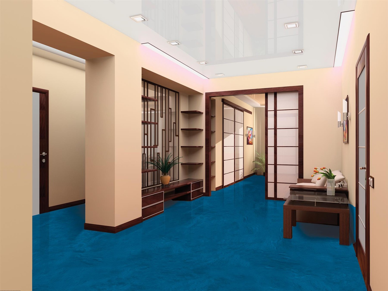 RockSolid Metallic Floor Coating Kit, Brilliant Blue, High Gloss, 80 Oz - 299745