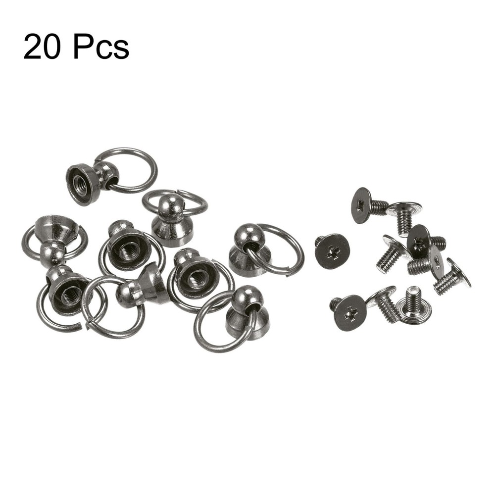 0.5" Toroidal Joint Button Pin Rivets Screw Bow Grey 20 Pcs