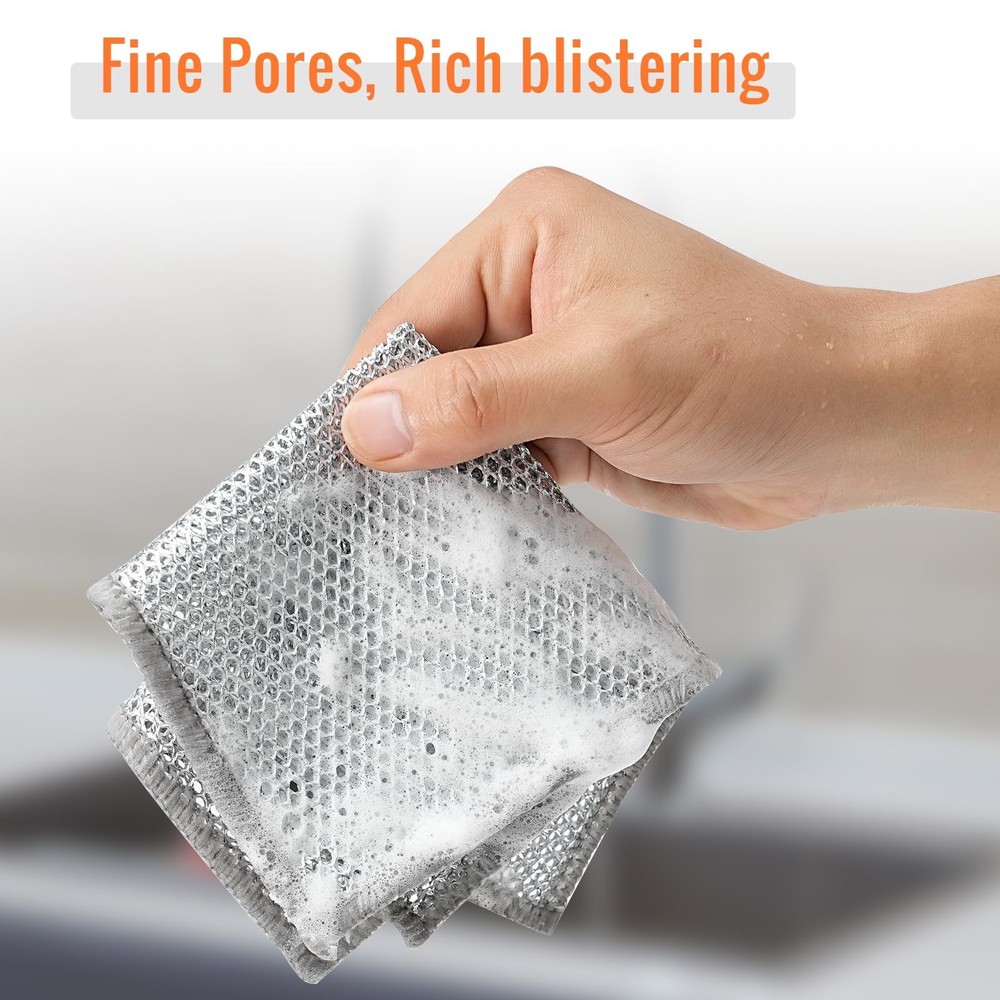 10pcs Double Layer Multifunctional Non-Scratch Wire Dishcloth, Multipurpose W...