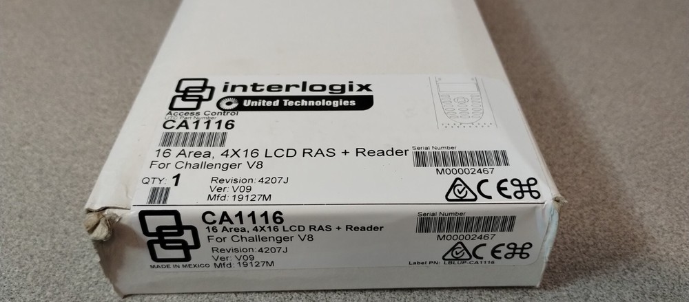 Interlogix CA1116 16 Area 4x16 LCD RAS & Reader For Challenger V8