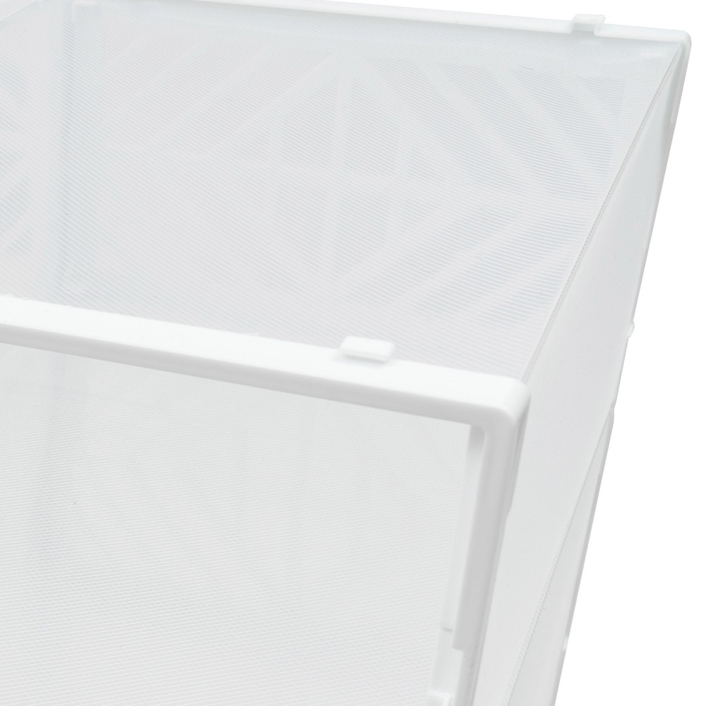20 Pack White Plastic Shoe Boxes With Lids Stackable Storage Containers Organize