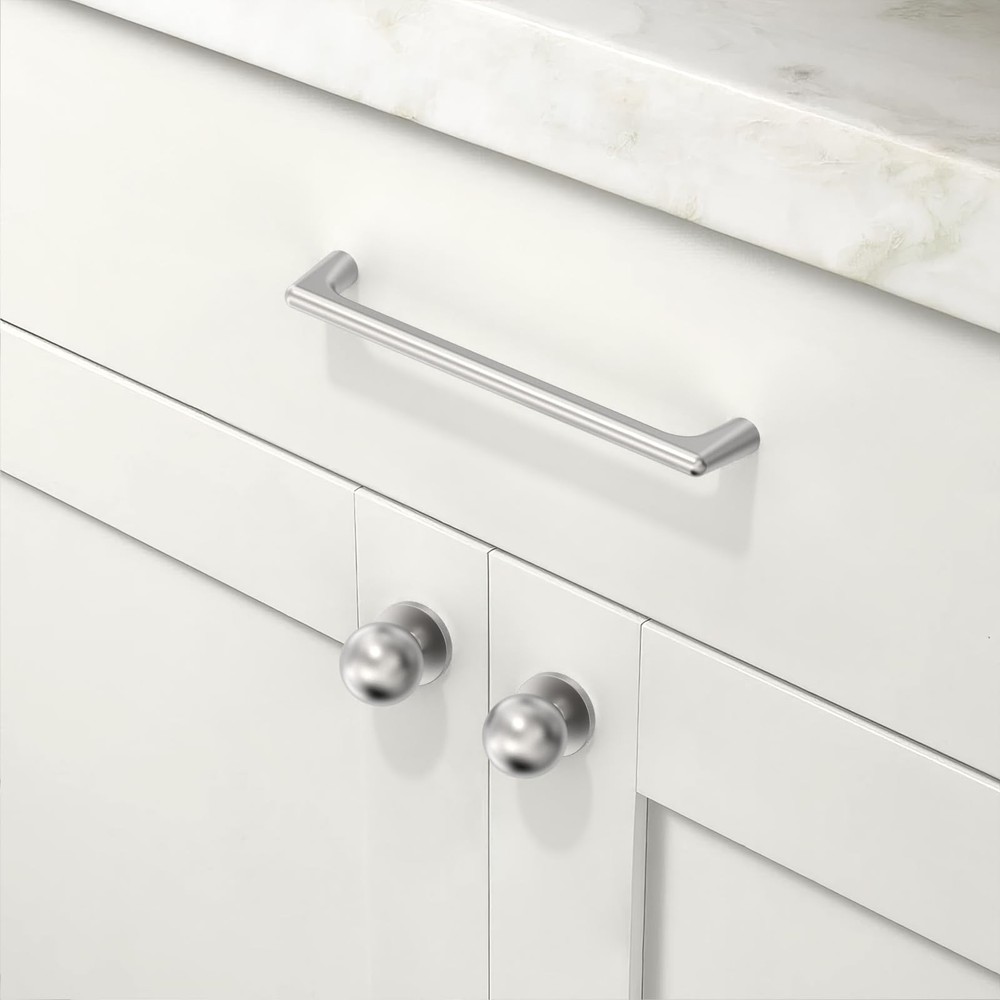 10 Pack Brushed Satin Nickel Kitchen Cabinet Knobs 1 Inch(25mm) Cabinet Pulls...