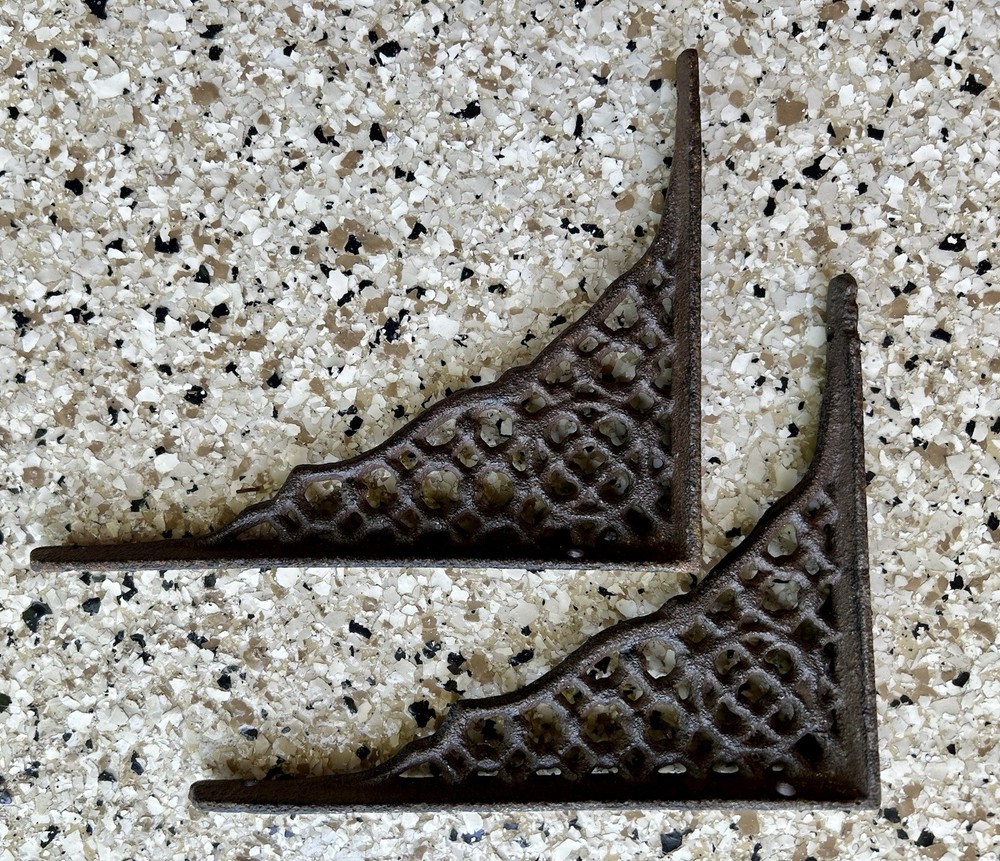 Cast Iron Brackets, Pair