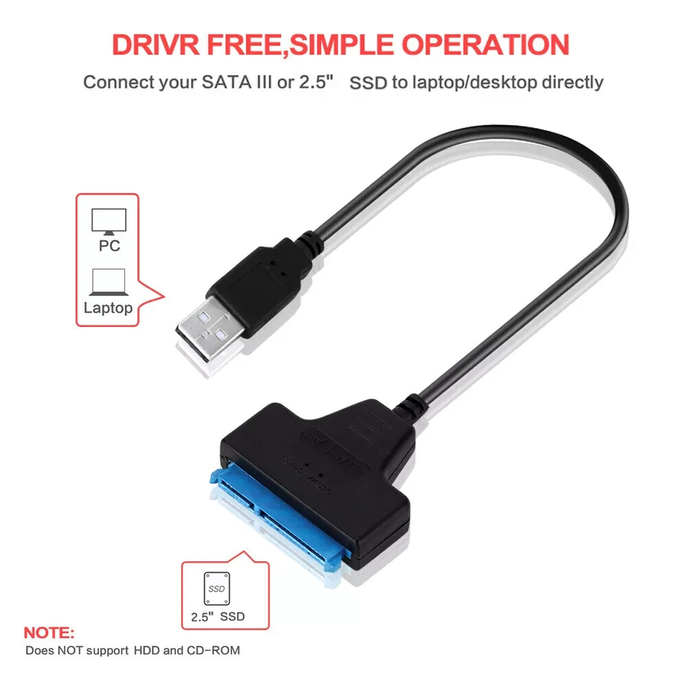 Portable 2.5" SATA Hard / SSD to USB3.0 Convertor for PC / Notebook