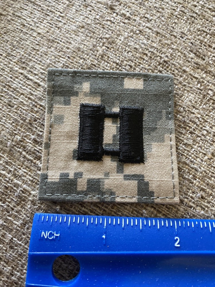 US Army Captain CPT O-3 Rank ACU Hook / Loop Pattern Military Patch INV6299