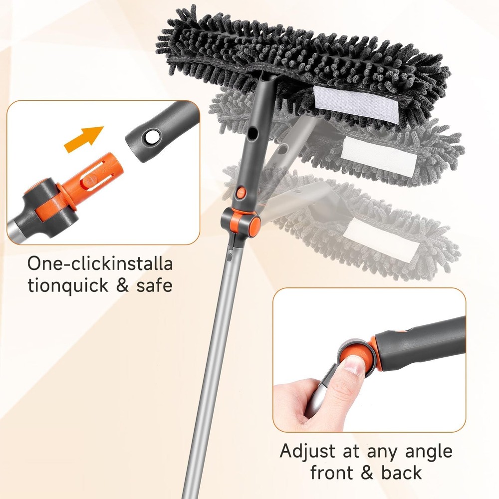 Window Squeegee Cleaner Set 2-in-1 Window Cleaning Tool with Extendable Pole,...