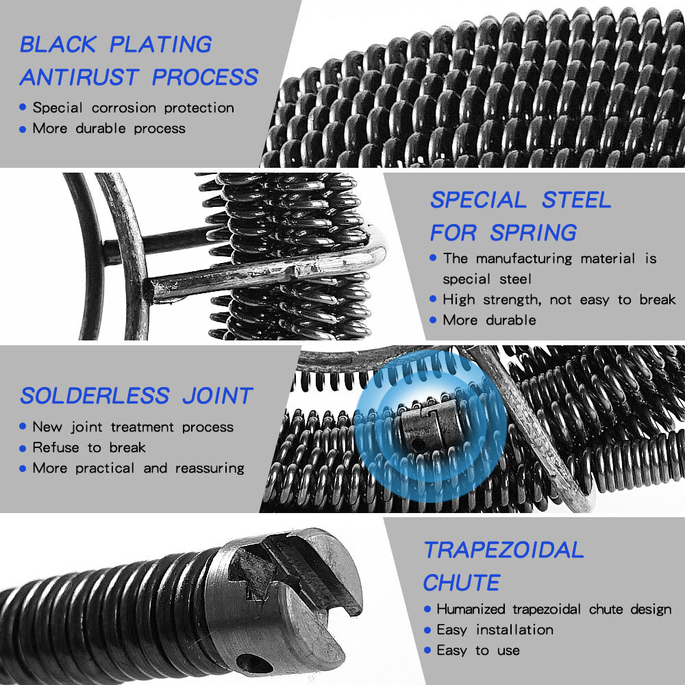 Drain Cable Sewer Cable 5/8In 60FT Drain Cleaning Cable Auger Snake Pipe