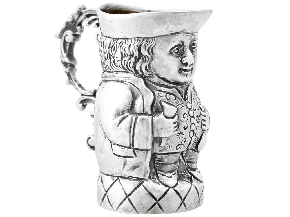 Antique German Sterling Silver Toby Jug, 1904