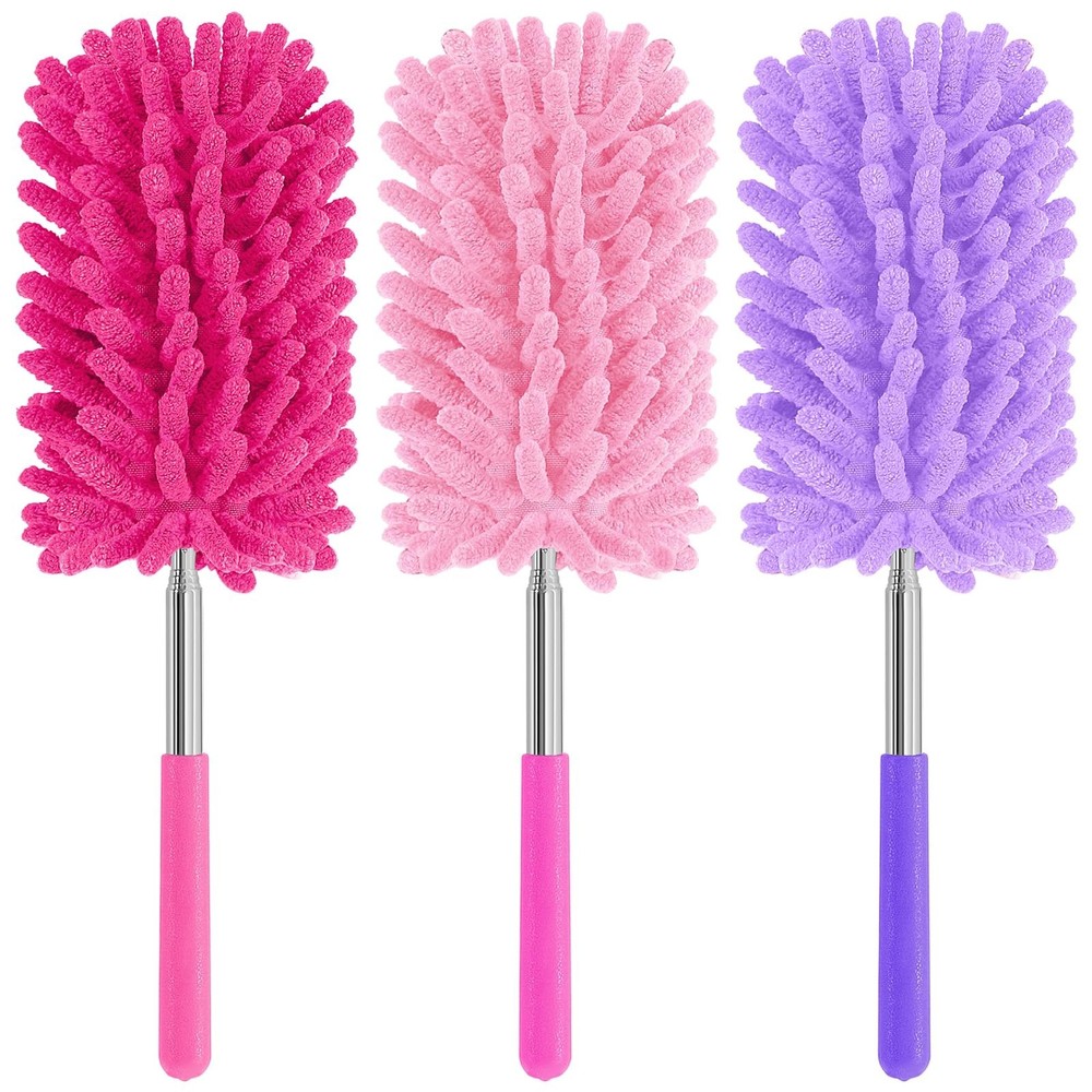 Mini Duster for Cleaning, 360° Bendable Hand Dusters with Extension Pole, W