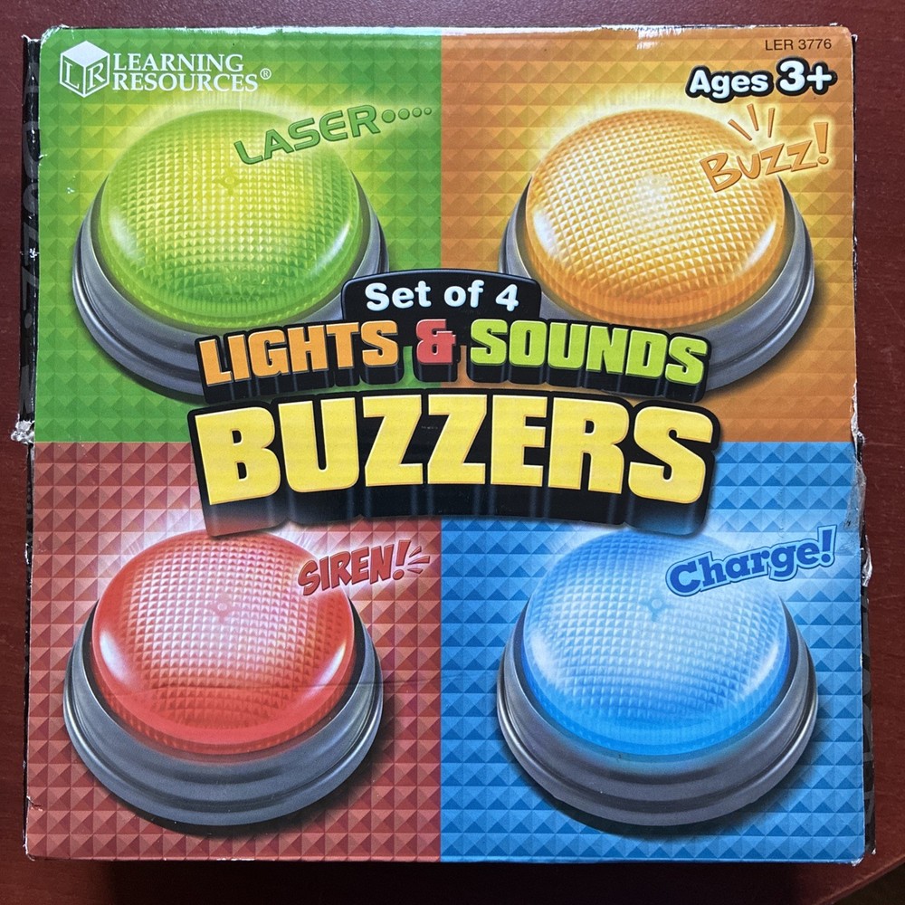 Learning Resources Lights and Sounds Buzzers Assorted Colors 4 in Set