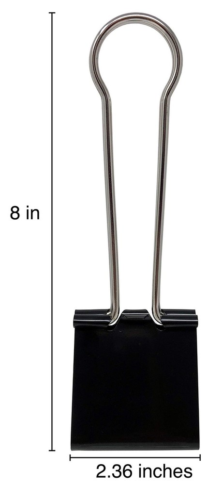 Clipco Binder Clips Super Extra Large 2-1/3in Black (2-Pack)