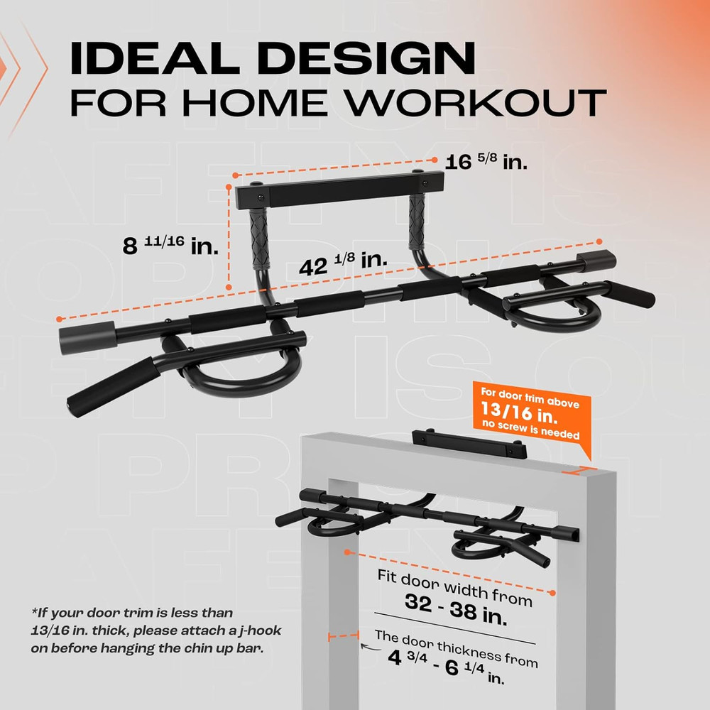 Heavy Duty Wall Mounted Pull up Bar, over Door Pull up Bar for Doorway, Multi Gr
