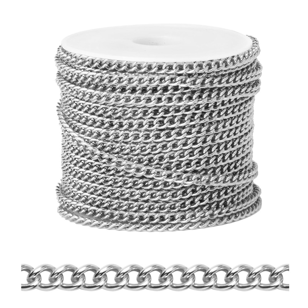 [66 FT] Stainless Steel Curb Chains Bulk for 3.0mm width,