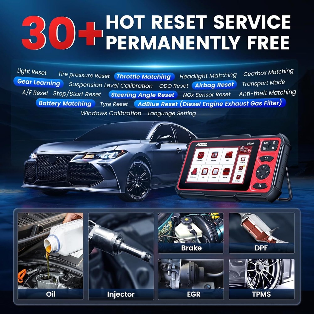 ANCEL DS300 Car All System OBD2 Scanner Bidirectional Diagnostic Tool ECU Coding