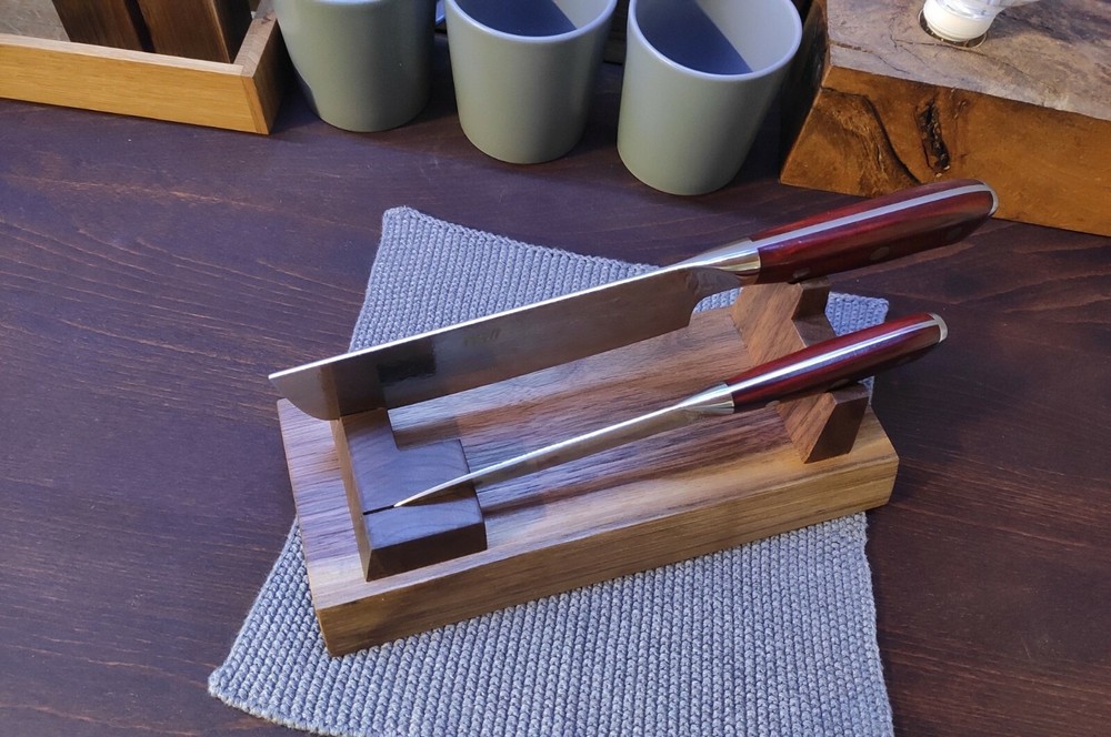 HeSy Handmade Dual Display Stand from solid walnut wood