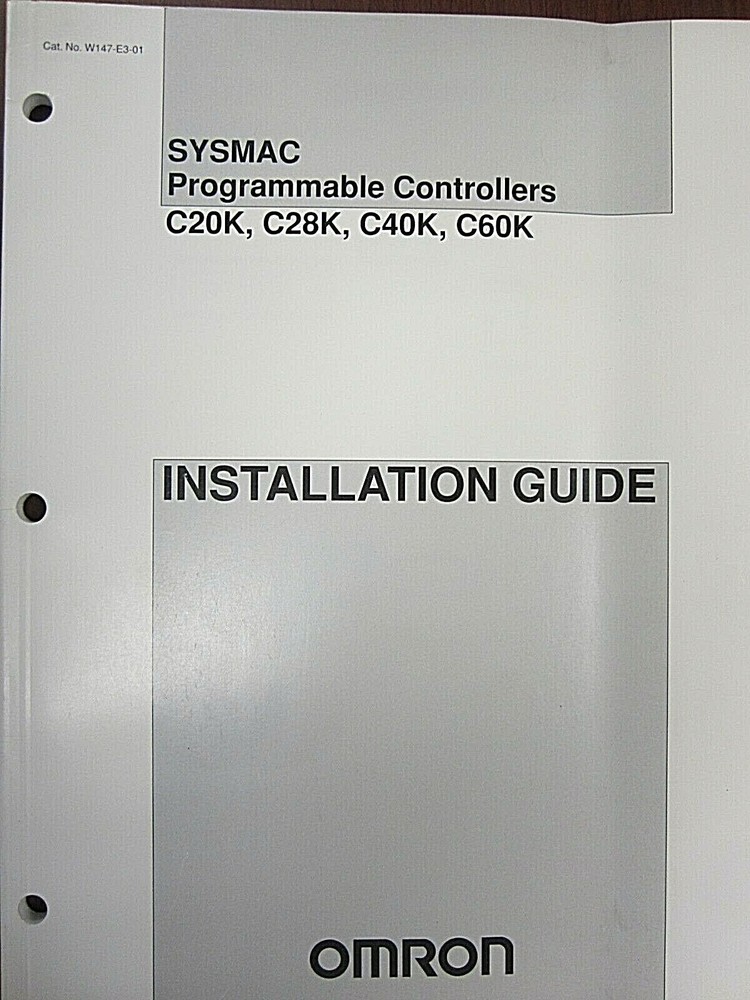 Omron SYSMAC Programmable Controllers C20K, C28K, C40K, C60K Installation Guide
