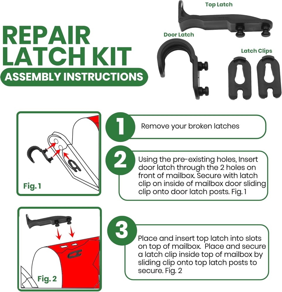 TonGass Mailbox Latch Clips Replacement Compatible with Group Standard...